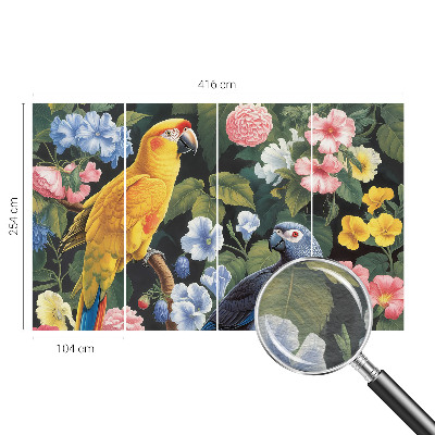 Fototapete mit Motiv exotischer Vögel
