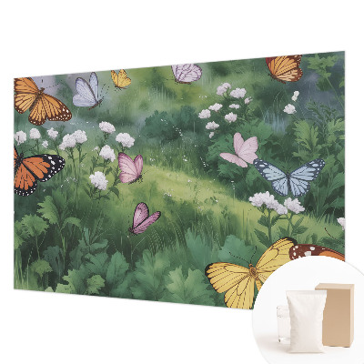 Vlies-Fototapete Schmetterlinge auf der Wiese