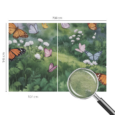 Vlies-Fototapete mit Schmetterlingen auf einer Wiese