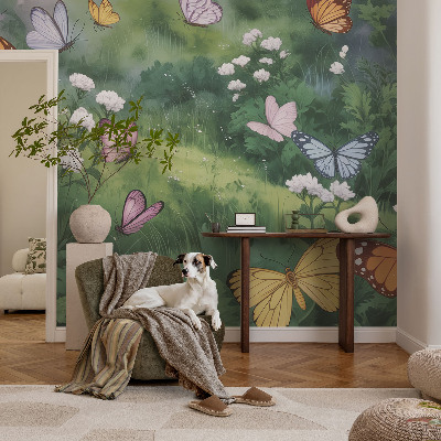 Vlies-Fototapete Schmetterlinge auf der Wiese