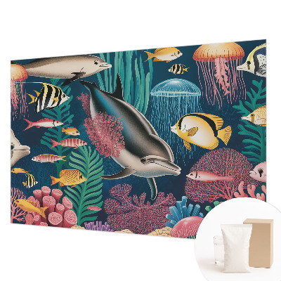 Fototapete aus Vlies mit Motiv der Unterwasserfauna
