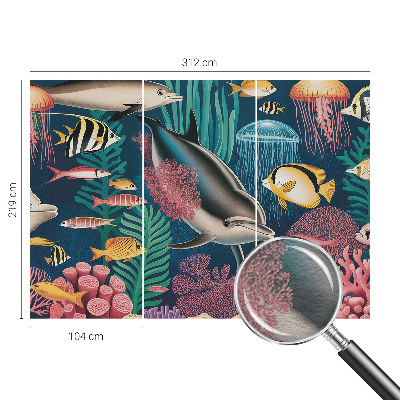 Fototapete aus Vlies mit Motiv der Unterwasserfauna