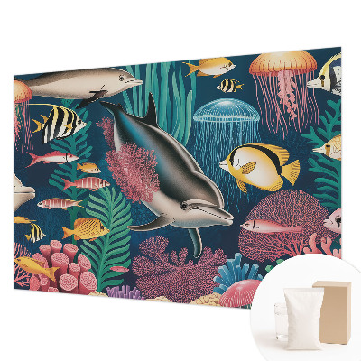 Fototapete aus Vlies mit Motiv der Unterwasserfauna