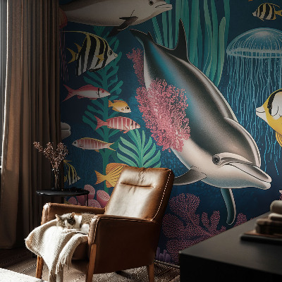 Fototapete aus Vlies mit Motiv der Unterwasserfauna