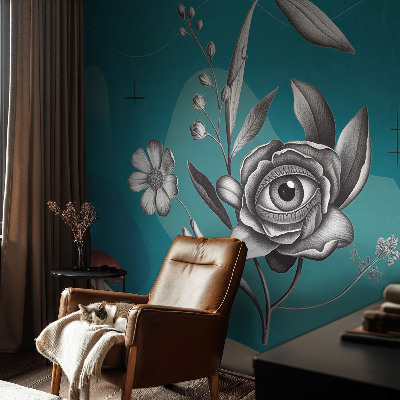Vlies-Fototapete fürs Wohnzimmer mit dem Motiv „Blütenauge“