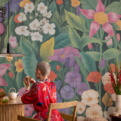 Vlies-Fototapete fürs Kinderzimmer mit blumigem Motiv