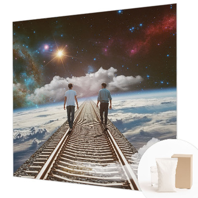 Vliestapete fürs Wohnzimmer mit Motiv einer Weltraumreise