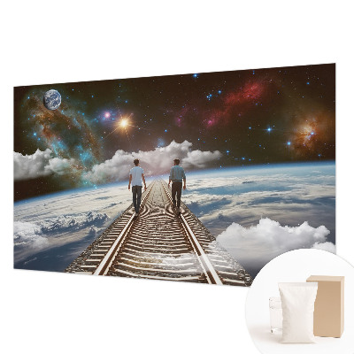 Vliestapete fürs Wohnzimmer mit Motiv einer Weltraumreise