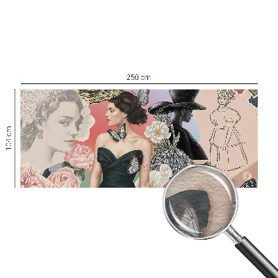 Moderne Vlies-Fototapete Blumen und Porträts