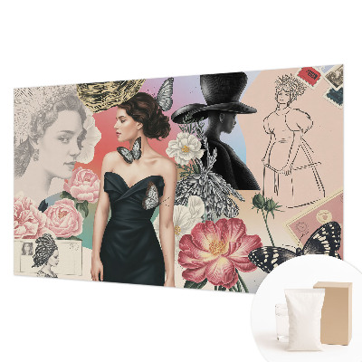 Moderne Vlies-Fototapete mit Blumen- und Porträtmotiven