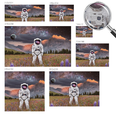 Motivtapete mit einer Darstellung einer kosmischen Landschaft