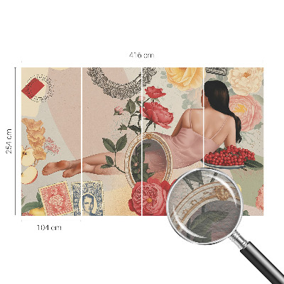 Dekorative Wand-Fototapete mit floralem Motiv