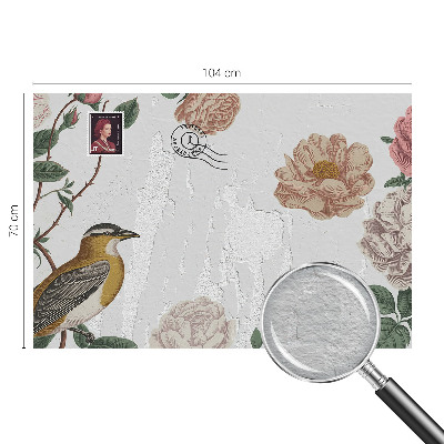 Wandtapete mit Vintage-Blumenmuster