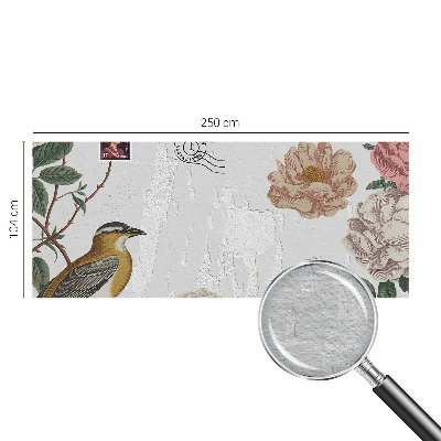 Wandtapete mit Vintage-Blumenmuster