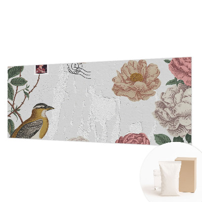 Wandtapete mit Vintage-Blumenmuster