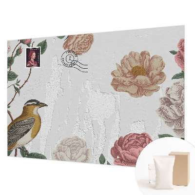 Wandtapete mit Vintage-Blumenmuster