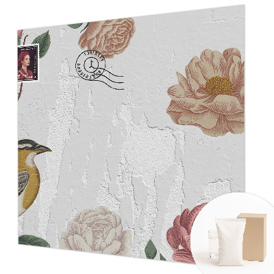 Wandtapete mit Vintage-Blumenmuster