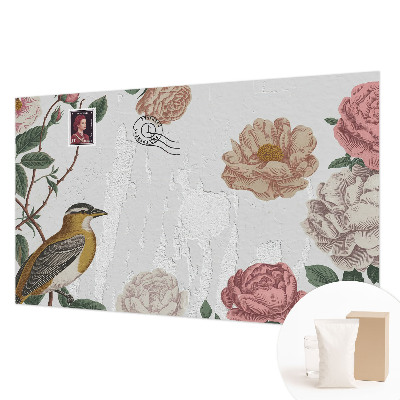 Wandtapete mit Vintage-Blumenmuster
