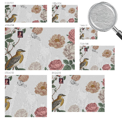 Wandtapete mit Vintage-Blumenmuster