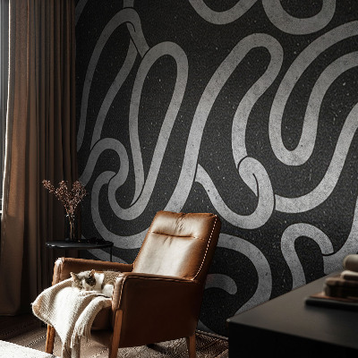 Fototapete fürs Schlafzimmer mit einem Motiv aus verdrehten Formen