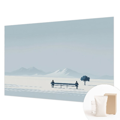 Vlies-Fototapete fürs Wohnzimmer mit einem minimalistischen Landschaftsdesign