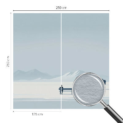 Vlies-Fototapete fürs Wohnzimmer mit einem minimalistischen Landschaftsdesign