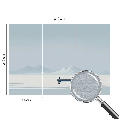 Vlies-Fototapete fürs Wohnzimmer mit einem minimalistischen Landschaftsdesign