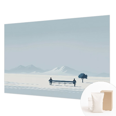 Vlies-Fototapete fürs Wohnzimmer mit einem minimalistischen Landschaftsdesign