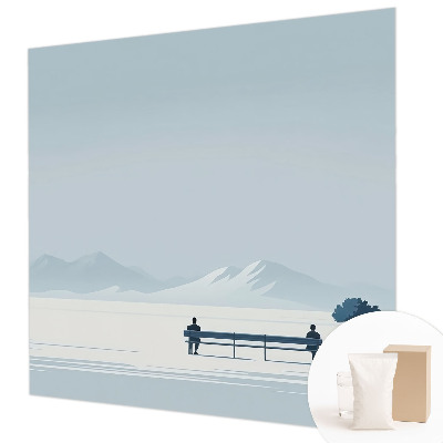 Vlies-Fototapete fürs Wohnzimmer mit einem minimalistischen Landschaftsdesign