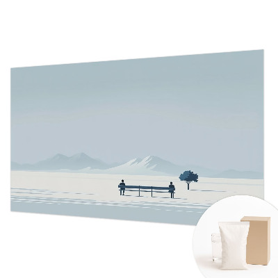 Vlies-Fototapete fürs Wohnzimmer mit einem minimalistischen Landschaftsdesign