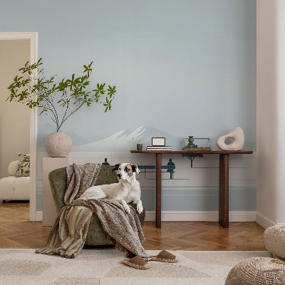 Vlies-Fototapete fürs Wohnzimmer mit einem minimalistischen Landschaftsdesign