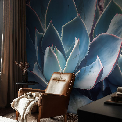 Vlies-Fototapete fürs Schlafzimmer mit grünem Aloe‑Motiv