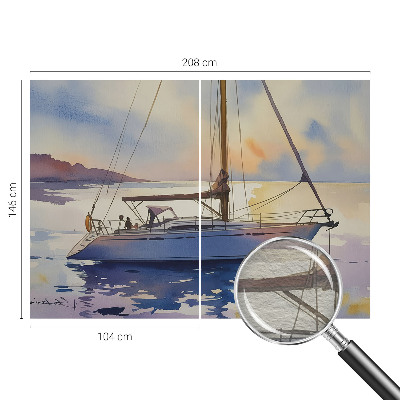 Moderne Vlies-Fototapete mit Motiv eines Segelboots im westlichen Stil