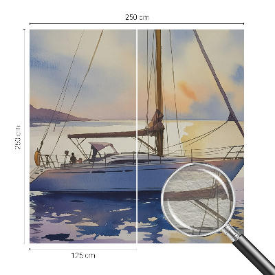 Moderne Vlies-Fototapete mit Motiv eines Segelboots im westlichen Stil