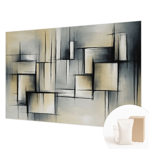 Fototapete fürs Schlafzimmer mit abstraktem Geometriemotiv