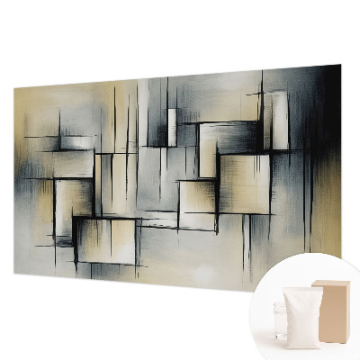 Fototapete fürs Schlafzimmer mit abstraktem Geometriemotiv