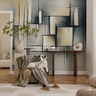 Fototapete fürs Schlafzimmer mit abstraktem Geometriemotiv