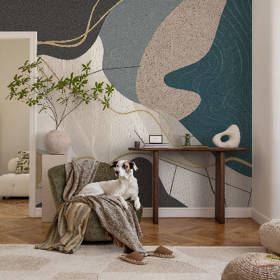 Fototapete fürs Wohnzimmer mit abstrakten Formen als Motiv