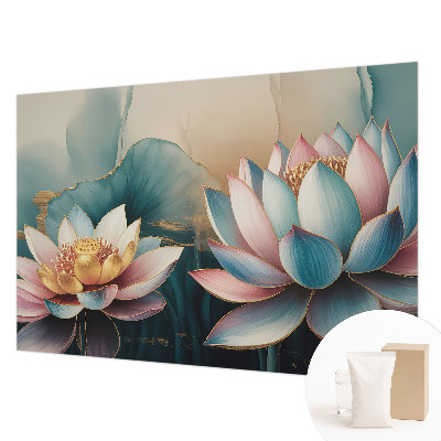 Fototapete nach Maß mit Lotusblumen-Motiv für eine harmonische Raumwirkung