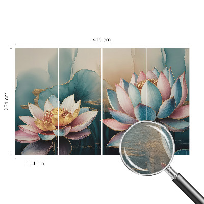 Fototapete nach Maß mit Lotusblumen-Motiv für eine harmonische Raumwirkung