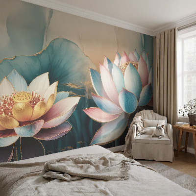Fototapete nach Maß mit Lotusblumen-Motiv für eine harmonische Raumwirkung