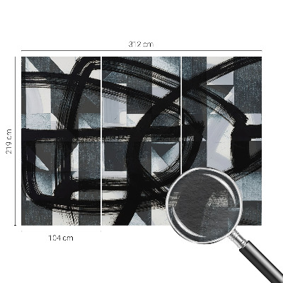 Vlies-Fototapete fürs Wohnzimmer mit ausdrucksstarkem geometrischen Motiv