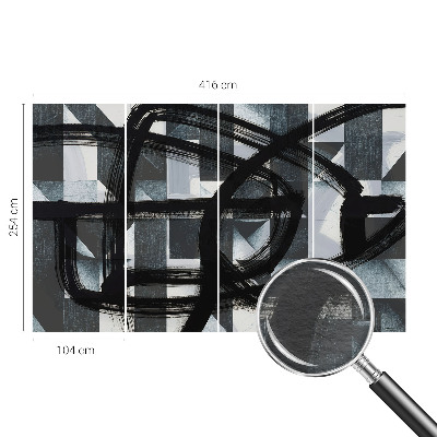 Vlies-Fototapete fürs Wohnzimmer mit ausdrucksstarkem geometrischen Motiv