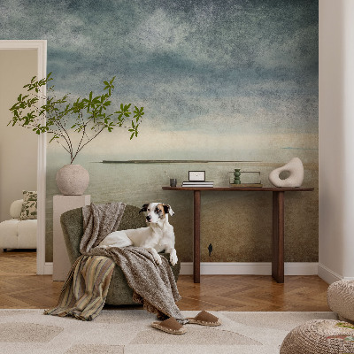 Vlies-Fototapete fürs Schlafzimmer mit nostalgischer Landschaft als Motiv