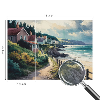 Bedruckte Vlies-Fototapete mit Motiv Klippenhäuser