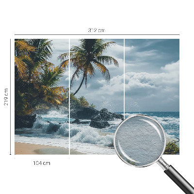 Moderne Vlies-Fototapete mit einem Motiv eines exotischen Strands
