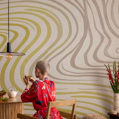 Vliestapete fürs Schlafzimmer mit flüssigem Eleganz-Effekt