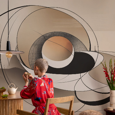 Vlies-Fototapete fürs Schlafzimmer mit harmonischer abstrakter Gestaltung