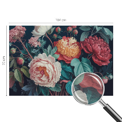 Fototapete fürs Wohnzimmer mit bunten Blumenmotiv