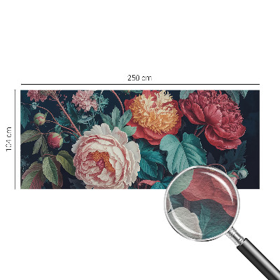 Fototapete fürs Wohnzimmer mit bunten Blumenmotiv